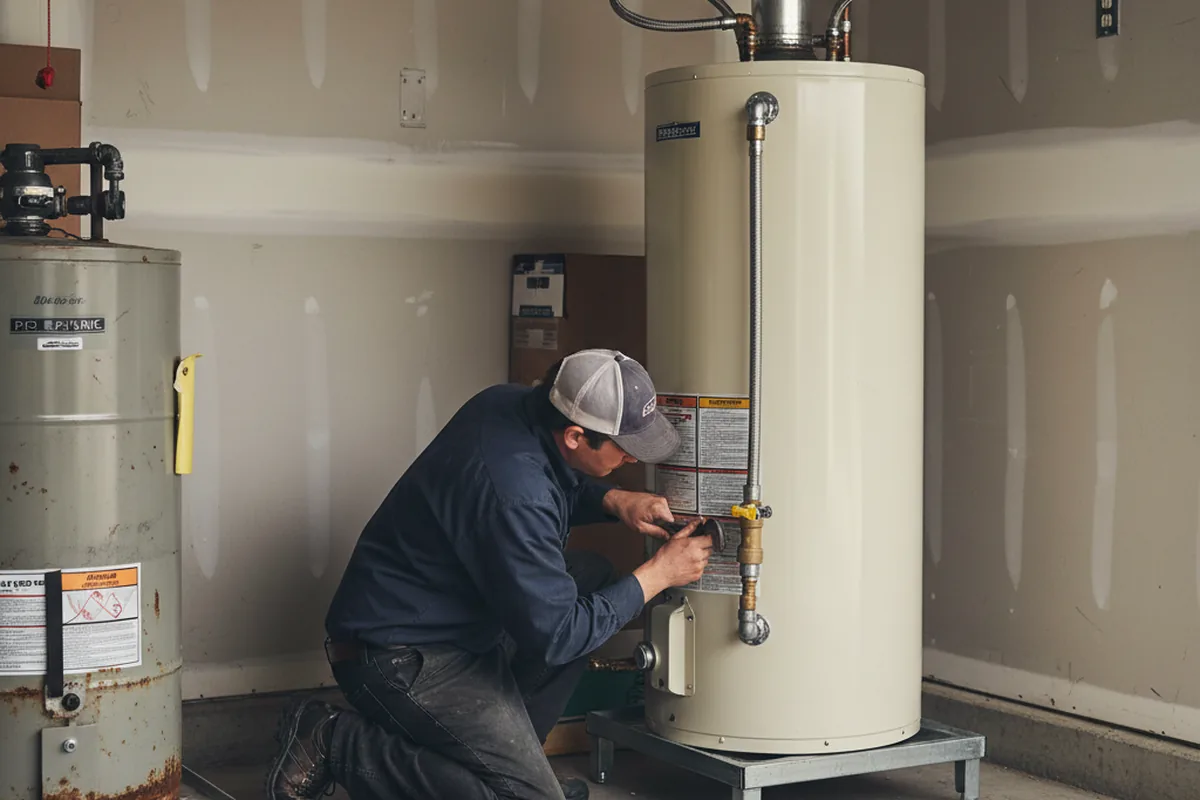 Water heater and shutoff valve replacement in Breese