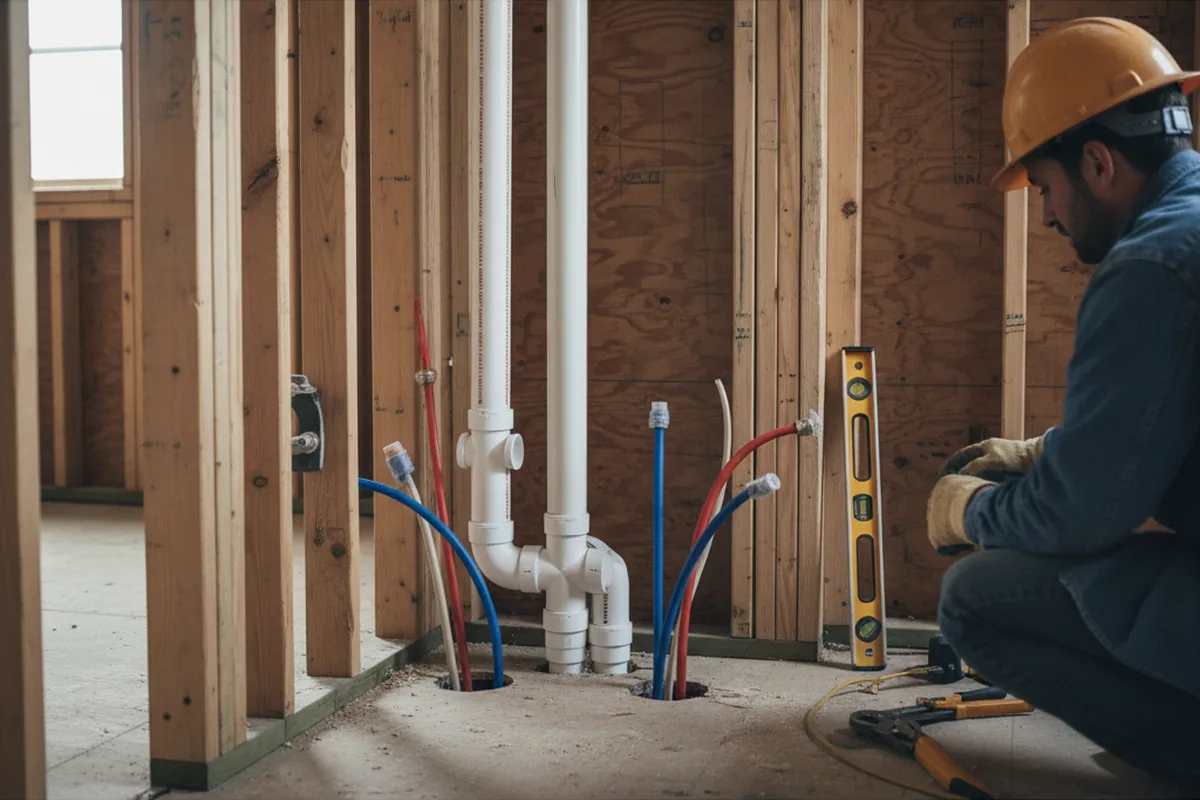 Drain and supply rough-in during Garbage Disposal Repair in Breese